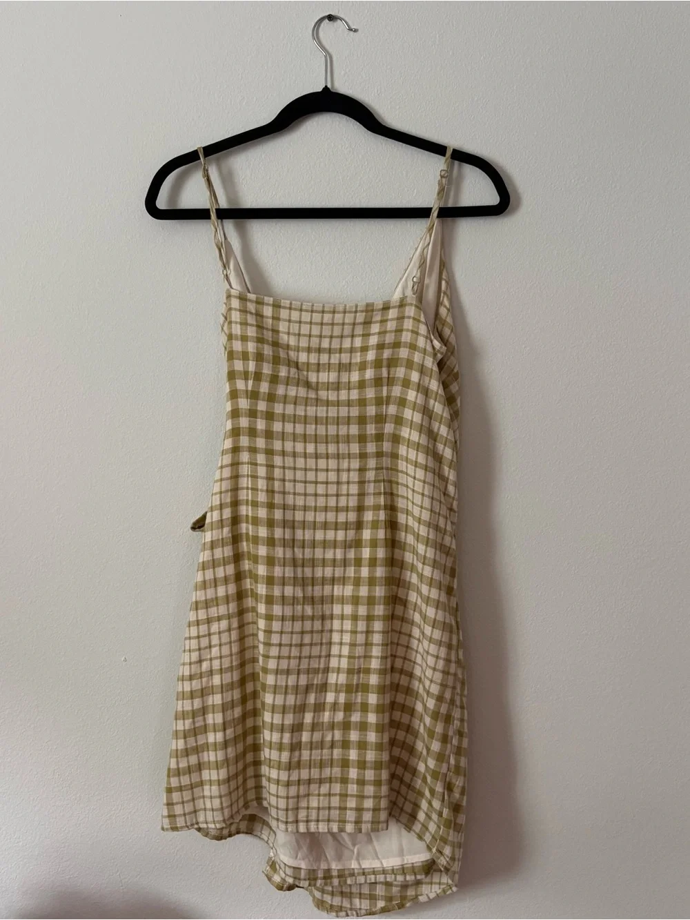Free People Women's Nodia Cotton Mini Wrap Dress In Yellow Gingham Size 6